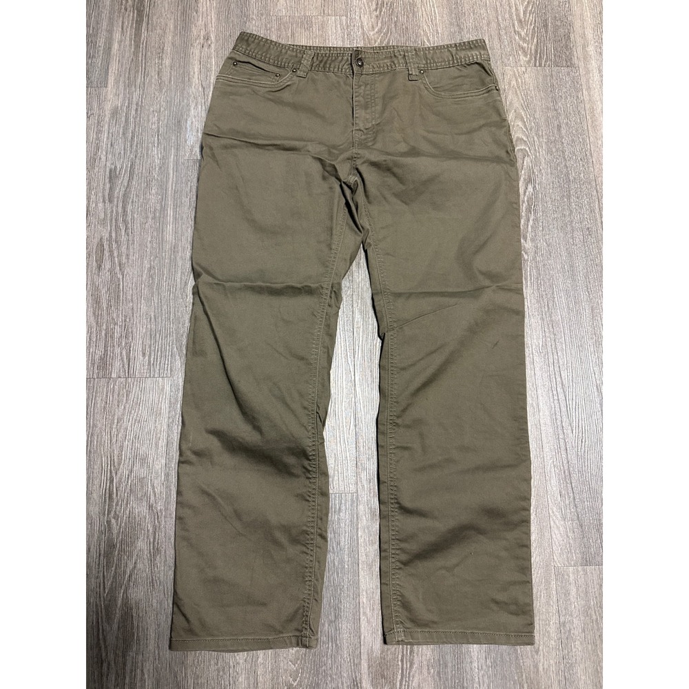 Prana Bridger Slim Fit Pants Mens 38x32 Olive Green M4BD32315 Trousers